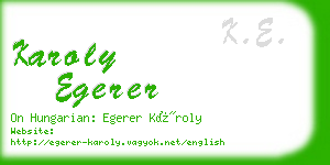 karoly egerer business card